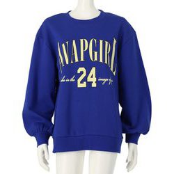 913-7285 BL M トップス [カレッジ風 プリントスウェットトップス]