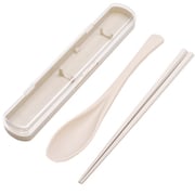 833711 [TAB.LAB 箸＆スプーン コンビセット 弁当用 食洗機対応 先角 抗菌仕上げ アイボリー 白]