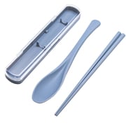 833735 [TAB.LAB 箸＆スプーン コンビセット 弁当用 食洗機対応 先角 抗菌仕上げ ブルー]