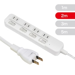 ヨドバシカメラオリジナル 断線に強いスイッチ付タップ 4個口 2m TLSB-420RDW
