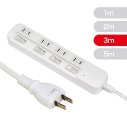 ヨドバシカメラオリジナル 断線に強いスイッチ付タップ 4個口 3m TLSB-430RDW
