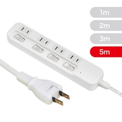 ヨドバシカメラオリジナル 断線に強いスイッチ付タップ 4個口 5m TLSB-450RDW