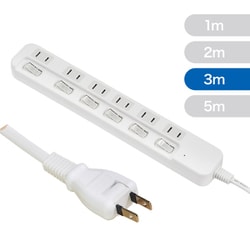ヨドバシカメラオリジナル 断線に強いスイッチ付タップ 6個口 3m TLSB-630RDW