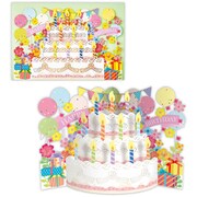 誕生日カード カーブロウソクケーキ EAR-829-988