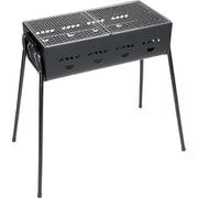 UG-0112 [バーベキューコンロ グリル 焚き火台 3way バーベキューグリル 600 （4～6人用） 高さ3段階調節可能 ブラック]