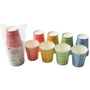 チェック柄ペーパーカップ 205ml 20個