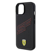 PU LEATHER CASE PERFORATED BIG SF LOGO BLACK iPhone 15 FEHCP15SPINK