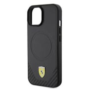 MAGSAFE PU LEATHER CASE WITH BOTTOM CARBON PU BLACK iPhone 15 FEHMP15SPTEK