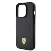 MAGSAFE PU LEATHER CASE WITH BOTTOM CARBON PU BLACK iPhone 15 Pro FEHMP15LPTEK
