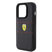 PU LEATHER CASE MULTI STRIPES MIDDLE PART BLACK iPhone 15 Pro FEHCP15LPBOK