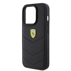 HC LEATHER CASE STITCHED LINES BLACK iPhone 15 Pro FEHCP15LRDUK