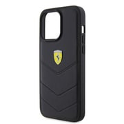 HC LEATHER CASE STITCHED LINES BLACK iPhone 15 Pro Max FEHCP15XRDUK