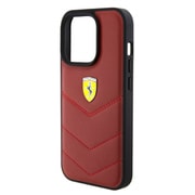 HC LEATHER CASE STITCHED LINES RED iPhone 15 Pro FEHCP15LRDUR