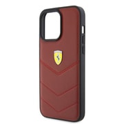 HC LEATHER CASE STITCHED LINES RED iPhone 15 Pro Max FEHCP15XRDUR