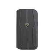 Lamborgihini - Geniune leather D1booktype cover BK iPhone 15 LB-TPUFCIP15-HU/D1-BK