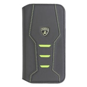 Lamborgihini - Geniune leather booktype cover GN iPhone 15 LB-TPUFCIP15-HU/D16-GN