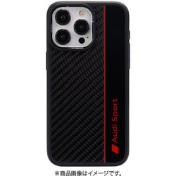Audi - Carbon ＆ Plate back cover BK iPhone 15 Pro Max AUS-TPUPCIP15PM-R8/D1-BK
