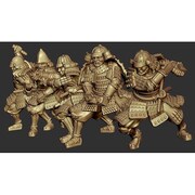 AHLAH88009 Mr & Mrs History 1/72 日本戦国時代 武士 攻撃 5体セット（エッチング製武器付属） [組立式プラスチックモデル]