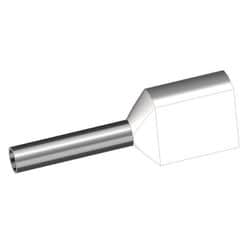 TAW0.5-8WH-100P [TAWシリーズ 2本接続用フェルール 棒圧着端子 2×0.5mm2 導電部8mm 白 1袋100個入]