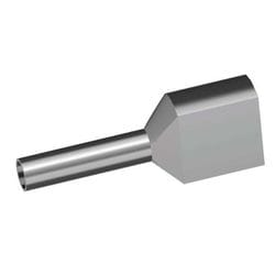 TAW0.75-8GY-100P [TAWシリーズ 2本接続用フェルール 棒圧着端子 2×0.75mm2 導電部8mm 灰 1袋100個入]