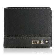 EDWIN 切替合皮 二つ折財布 BLACK 22269257