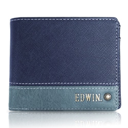 EDWIN 切替合皮 二つ折財布 NAVY 22269257