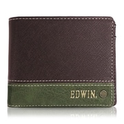 EDWIN 切替合皮 二つ折財布 D.BROWN 22269257