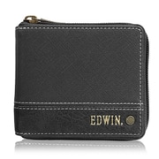 EDWIN 切替合皮 R-ZIP 二つ折財布 BLACK 22269258