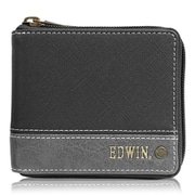 EDWIN 切替合皮 R-ZIP 二つ折財布 GRAY 22269258