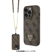 GUHCP15LP4TDSCPW [GUESS（ゲス）公式ライセンス iPhone 15 Pro 用 ショルダーストラップ付レザーケース ブラウン]