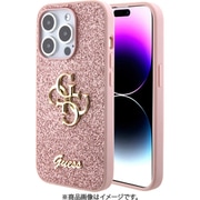 GUHCP15LHG4SGP [GUESS（ゲス）公式ライセンス iPhone 15 Pro 用 BIC4Gメタルロゴ付グリッターケース ピンク]