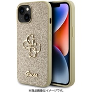 GUHCP15SHG4SGD [GUESS（ゲス）公式ライセンス iPhone 15 用 BIC4Gメタルロゴ付グリッターケース ゴールド]