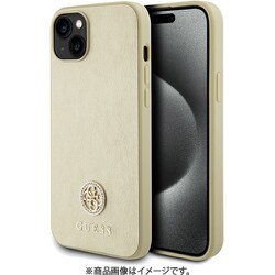GUHCP15SPS4DGPD [GUESS（ゲス）公式ライセンス iPhone 15 用 4Gメタルロゴ付PUレザーケース ゴールド]