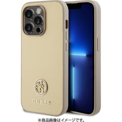 GUHCP15LPS4DGPD [GUESS（ゲス）公式ライセンス iPhone 15 Pro 用 4Gメタルロゴ付PUレザーケース ゴールド]