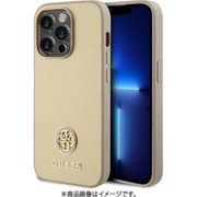 GUHCP15LPS4DGPD [GUESS（ゲス）公式ライセンス iPhone 15 Pro 用 4Gメタルロゴ付PUレザーケース ゴールド]
