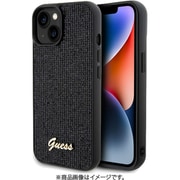 GUHCP15SPMSDGSK [GUESS（ゲス）公式ライセンス iPhone 15 用 メタルロゴ付スクエアミラースクリプトケース ブラック]