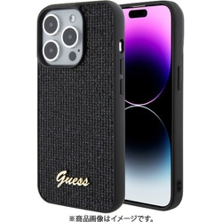 GUHCP15LPMSDGSK [GUESS（ゲス）公式ライセンス iPhone 15 Pro 用 メタルロゴ付スクエアミラースクリプトケース ブラック]