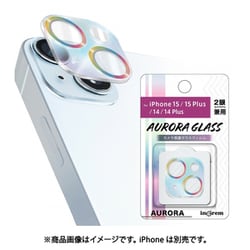 IN-P4143FG/CAAU [iPhone 15 /15 Plus用 カメラレンズ ガラスフィルム 10H オーロラ]