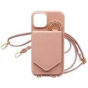 LS-AQWI-GP [AQUOS wish/wish2/wish3 用 ケース L字 スマホショルダー ショルダータイプ くすみカラー ペールトーンカラー スタンド機能 グレイッシュピンク]