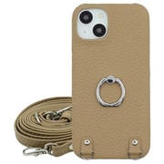 Galaxy S23 用 ケース リング スマホショルダー ショルダータイプ スタンド機能 本革 ロンタン Lontan/ベージュ LRS-GAS23-BE