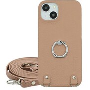 Xperia 5 IV 用 ケース リング スマホショルダー ショルダータイプ スタンド機能 本革 ロンタン Lontan/グレイッシュピンク LRS-XP5-4-GP