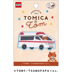 TOM550 TOM62 [「トミカとトム」 ワッペン（1個付き） 救急車 シールアイロン両用タイプ]