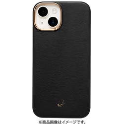 669-964446 [iPhone 14/13用 salisty noble MagSafe対応 レザーハードケース ブラック]