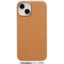 669-964460 [iPhone 14/13用 salisty noble MagSafe対応 レザーハードケース キャメル]