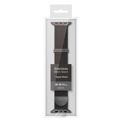 RBLAW4006BK [Apple Watch Series 9/8/7/6/5/4/3 SE第2世代 SE 41mm 40mm 38mm用 ステンレスメッシュ バンド マグネットタイプ ブラック]
