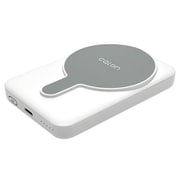 calon 5000mAh マグネット付ワイヤレスモバイルバッテリー WC10W C5V2.4A出力 ホワイト RLI050WCC10W01WH