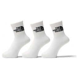 TNF ジャカード ロゴ 3P クルー TNF Jacquard Logo 3P Crew NN82411 TNFホワイト×TNFブラック WK Lサイズ(27-29cm) [アウトドア ソックス ユニセックス]