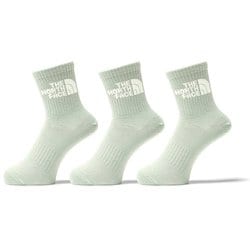 TNF ジャカード ロゴ 3P クルー TNF Jacquard Logo 3P Crew NN82411 メルドグレー×TNFホワイト MG Mサイズ(25-27cm) [アウトドア ソックス ユニセックス]