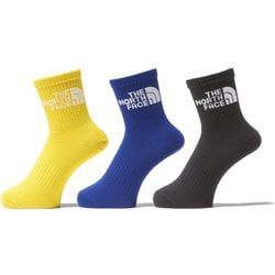 TNF ジャカード ロゴ 3P クルー TNF Jacquard Logo 3P Crew NN82411 マルチカラーブラック MK Mサイズ(25-27cm) [アウトドア ソックス ユニセックス]