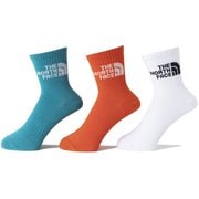 TNF ジャカード ロゴ 3P クルー TNF Jacquard Logo 3P Crew NN82411 マルチカラーホワイト MW Mサイズ(25-27cm) [アウトドア ソックス ユニセックス]